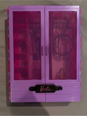 Barbie Purple and Pink Doll Closet Storage Cabinet